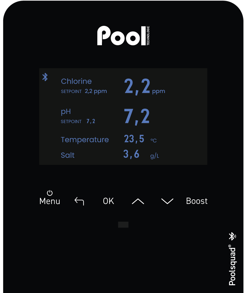 Poolsquad Ampero - saltwater chlorinator - pH regulator - amperometric controller - POOL TECHNOLOGIE