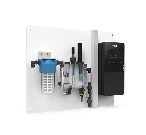 Panneau - chambre de mesure - Pro Dosing Ampero - dosage automatique - regulateur amperometrique - regulateur pH - POOL TECHNOLOGIE